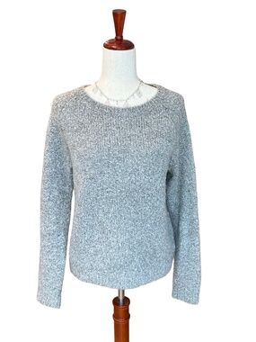 GAP Women's Crewneck Long Sleeve Cozy Fuzzy Sweater Gray Med